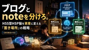 【研究報告#19】ブログとnoteを分けろ。HSS型HSP脳を資産に変える“置き場所”の戦略