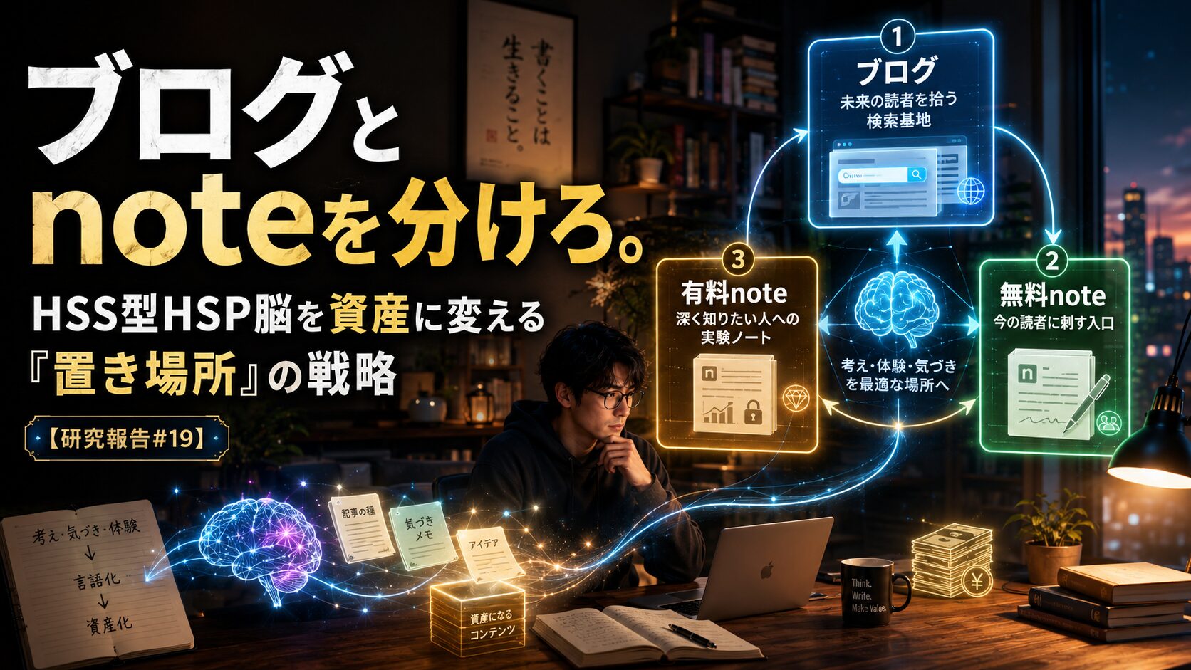 【研究報告#19】ブログとnoteを分けろ。HSS型HSP脳を資産に変える“置き場所”の戦略