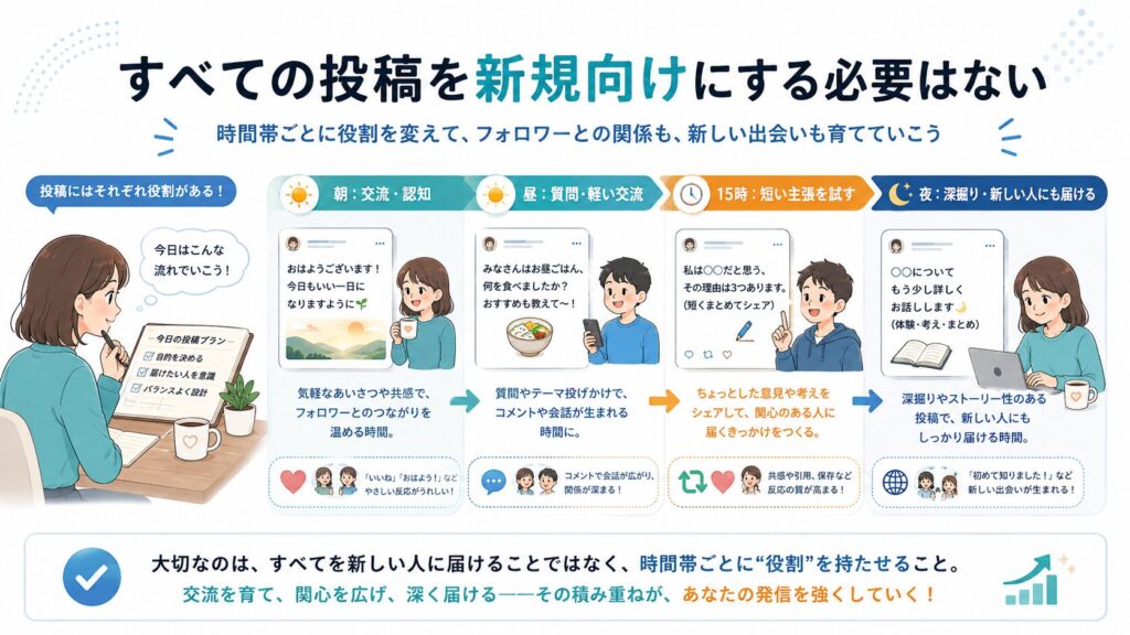 すべての投稿を新規向けにする必要はない